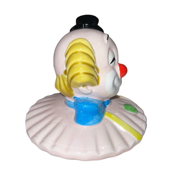 New Vintage‎ Cookie Jar Made in Japan Ceramic Clown Hat Bow Tie Ruffled Collar - Picture 7 of 14